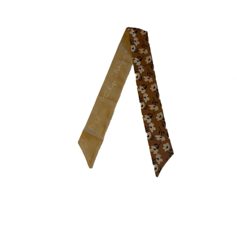 Brown and Cream‎ Western Skinny Mini Wild Rag Scarf Cowgirl Necktie/Purse Twilly